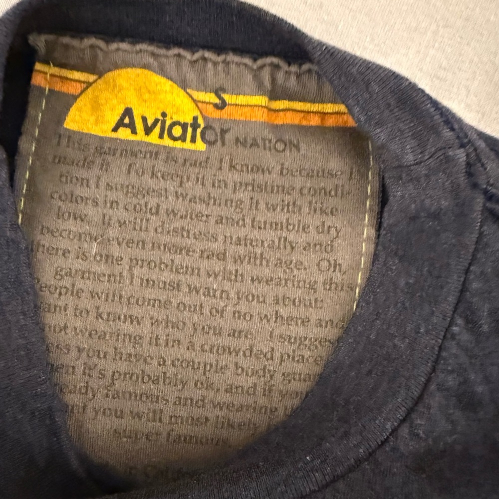 Aviator Nation Dark Blue Tee with Red Heart - Picture 2 of 3